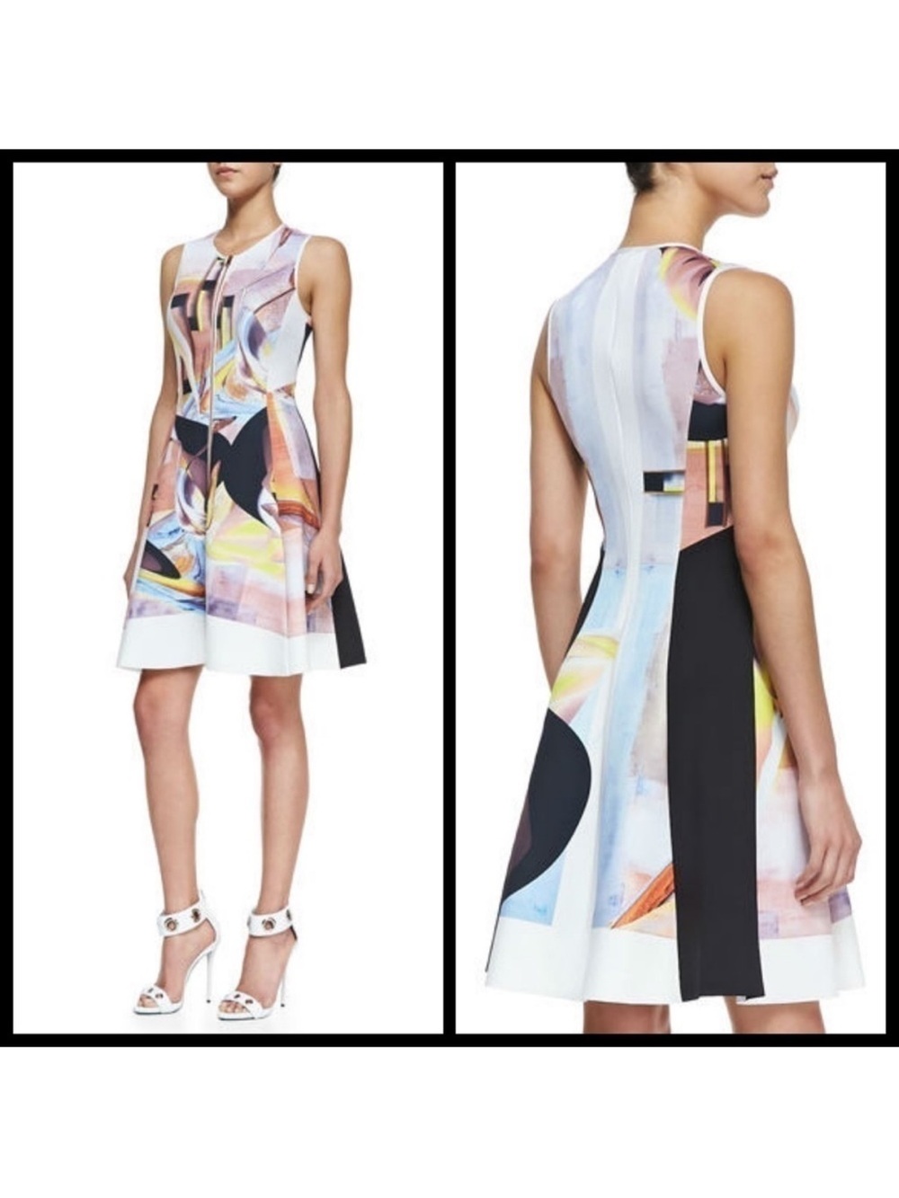 Clover Canyon Neoprene Sleeveless Fit-and-Flare Dress